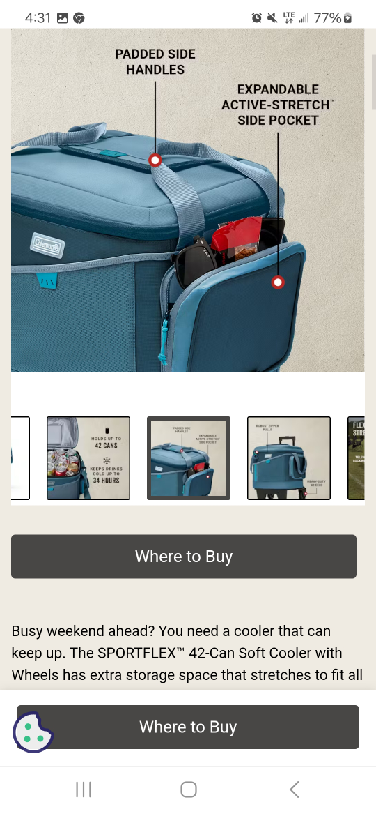 Coleman 42 Can Rolling Cooler