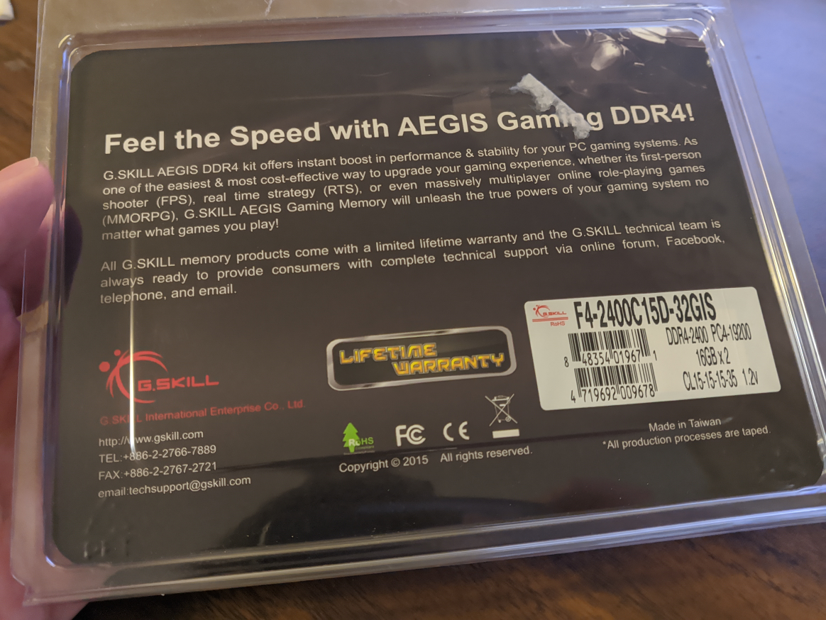 32 GB G.SKILL Aegis DDR4  RAM image indicator(2)