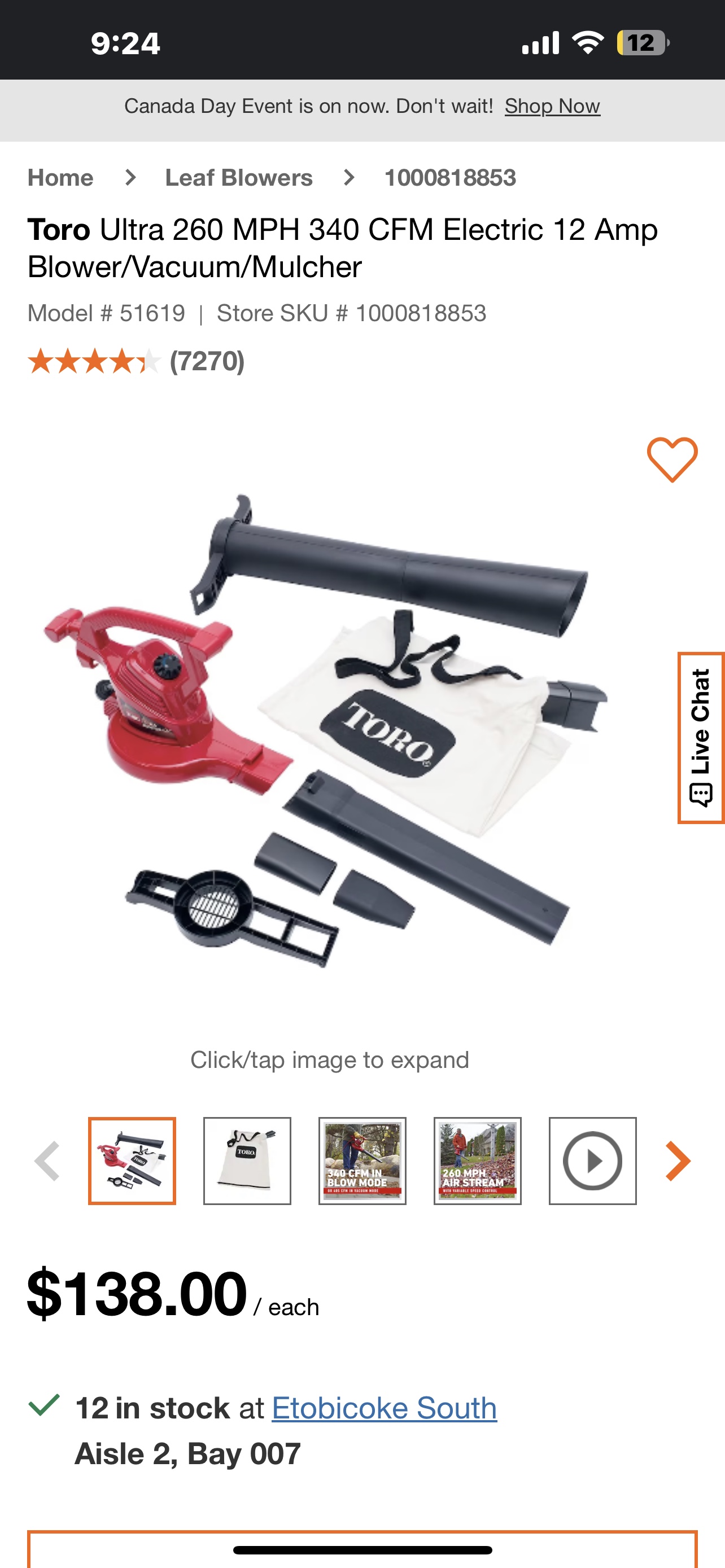 Leaf blower and vacuum in one all parts included