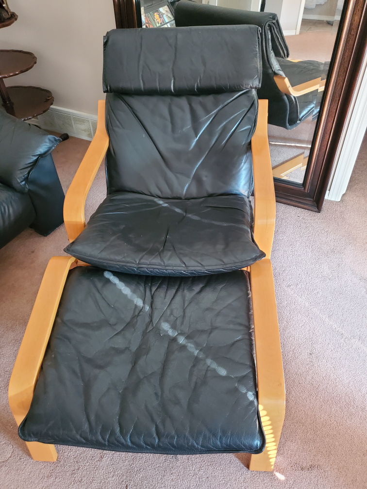 Leather Recliner with Ottoman thumbnail