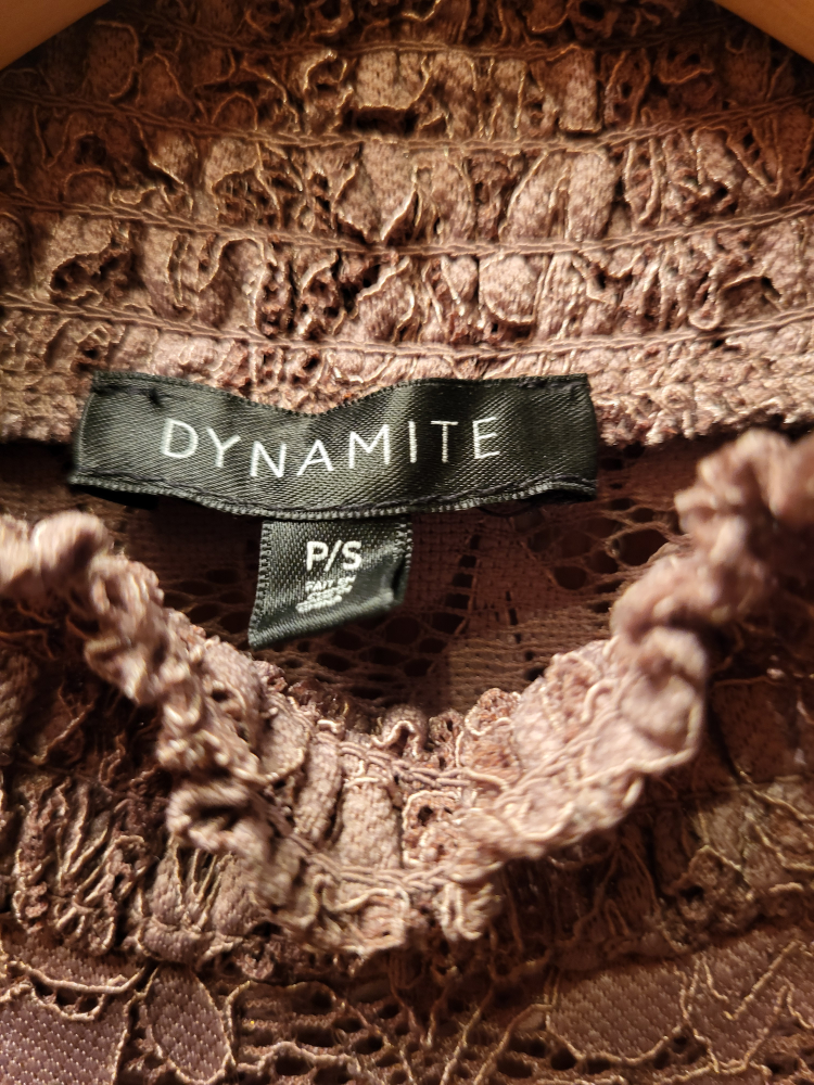 ❣️ Dynamite Lace Top Mock Neck Dusty Rose - size small image indicator(5)