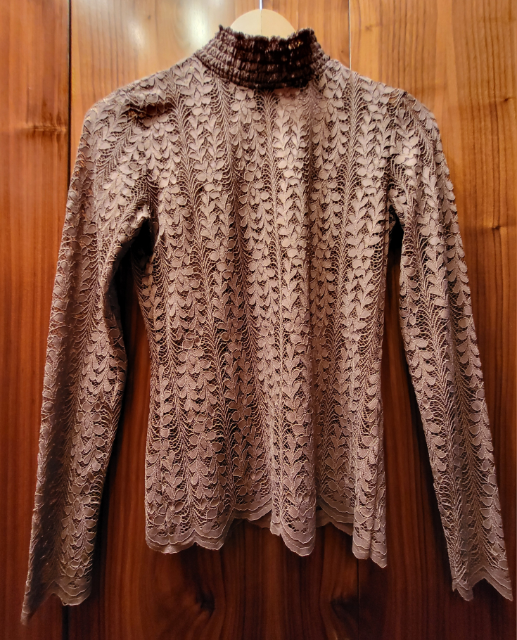 ❣️ Dynamite Lace Top Mock Neck Dusty Rose - size small image indicator(3)