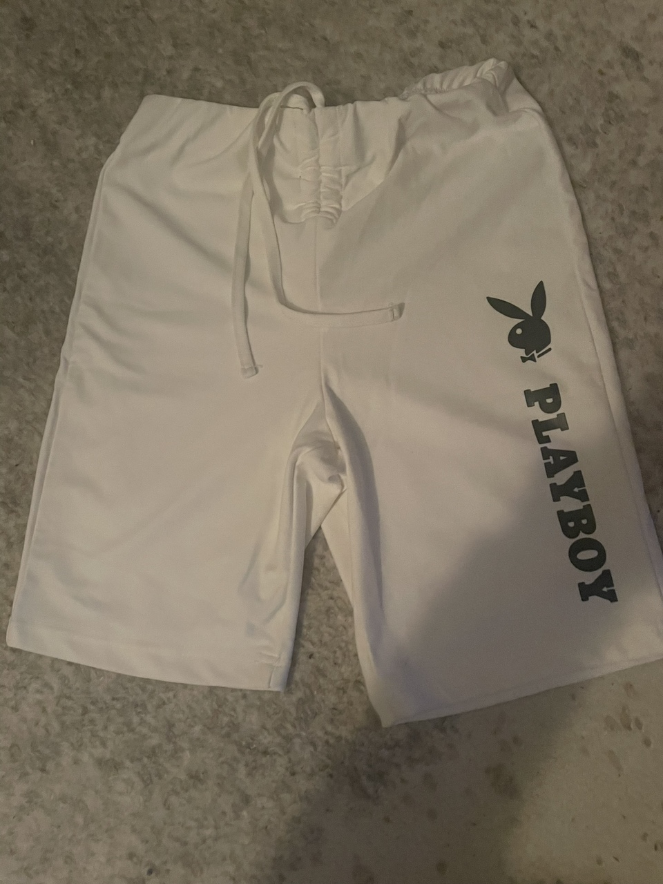 White stretchy shorts thumbnail