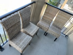 Full Set (x4) of Wicker Weave (Pier 1) High-Back Dining Chairs - photo 2