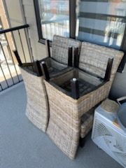 Full Set (x4) of Wicker Weave (Pier 1) High-Back Dining Chairs - photo 5