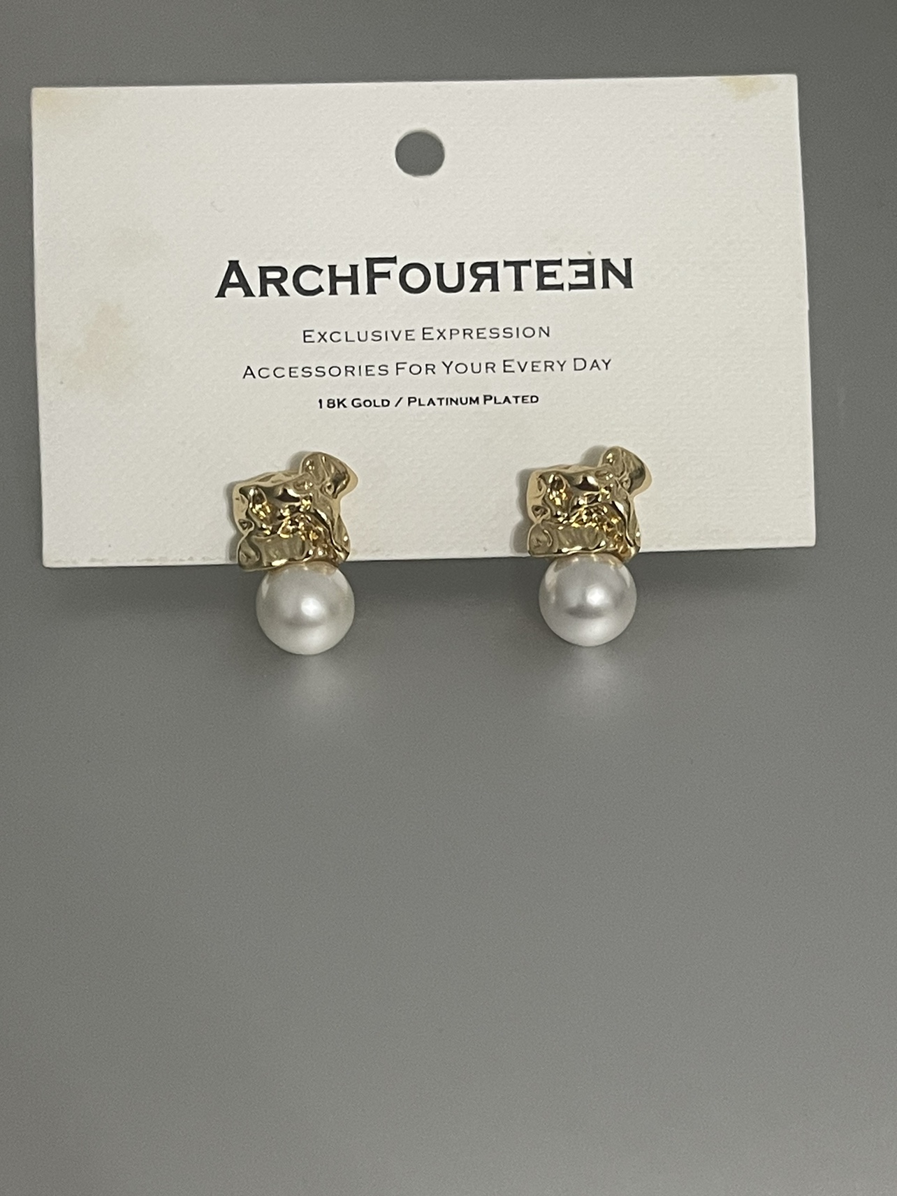 18k Gold Plated Pearl Earrings
