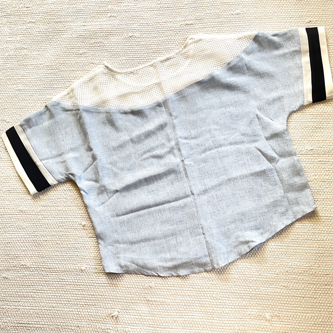 Korean Fashion Light Blue Linen Blend Blouse image indicator(2)