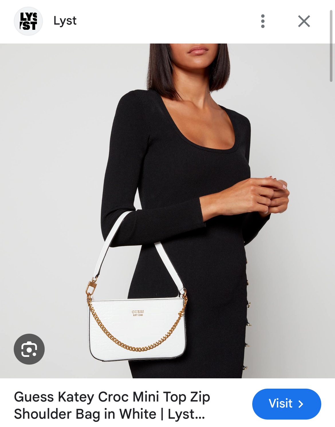 NEW Croc pattern white shoulder bag image indicator(2)