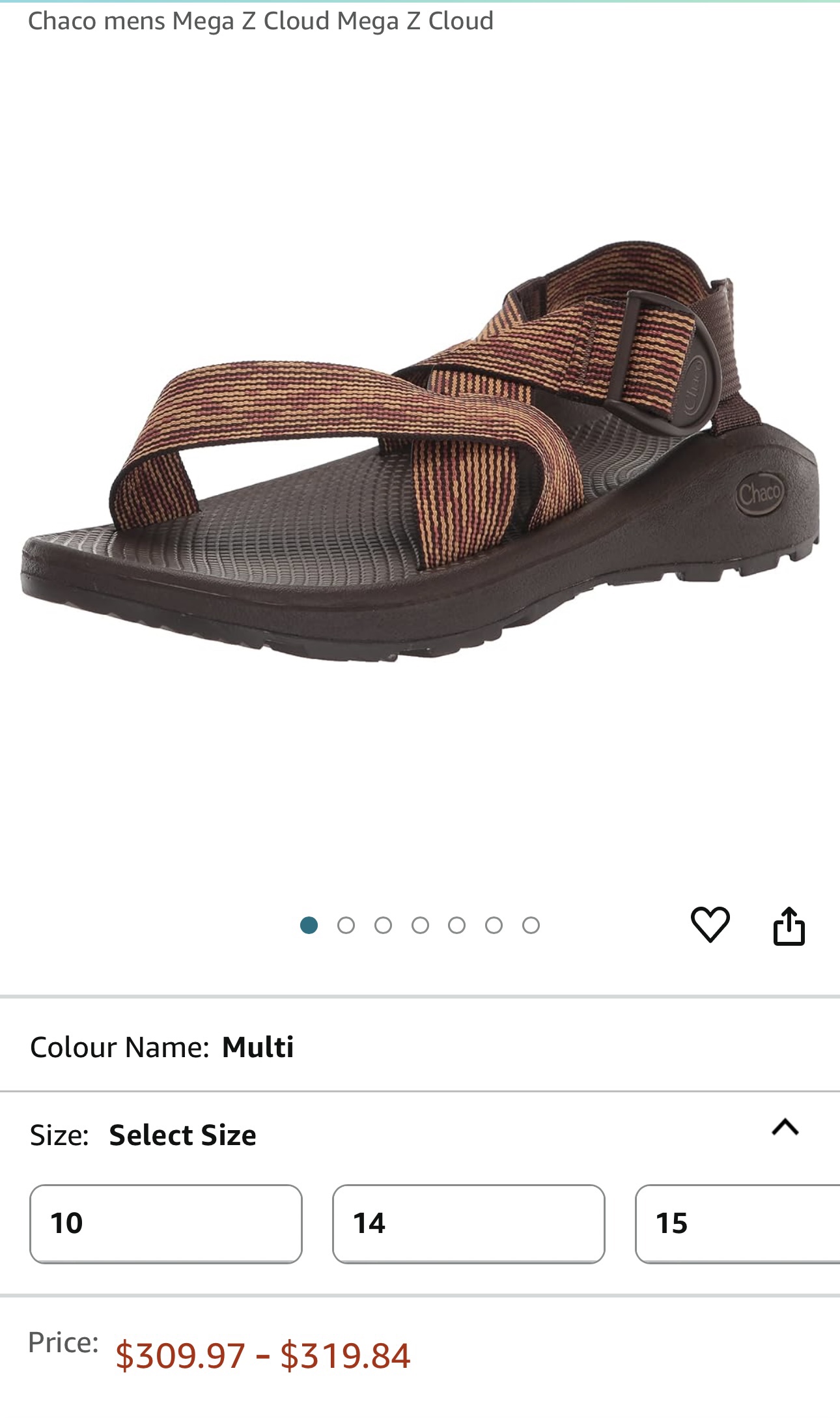 Chaco mens Mega Z Cloud Mega Z Cloud-Size 9 - Like New image indicator(9)