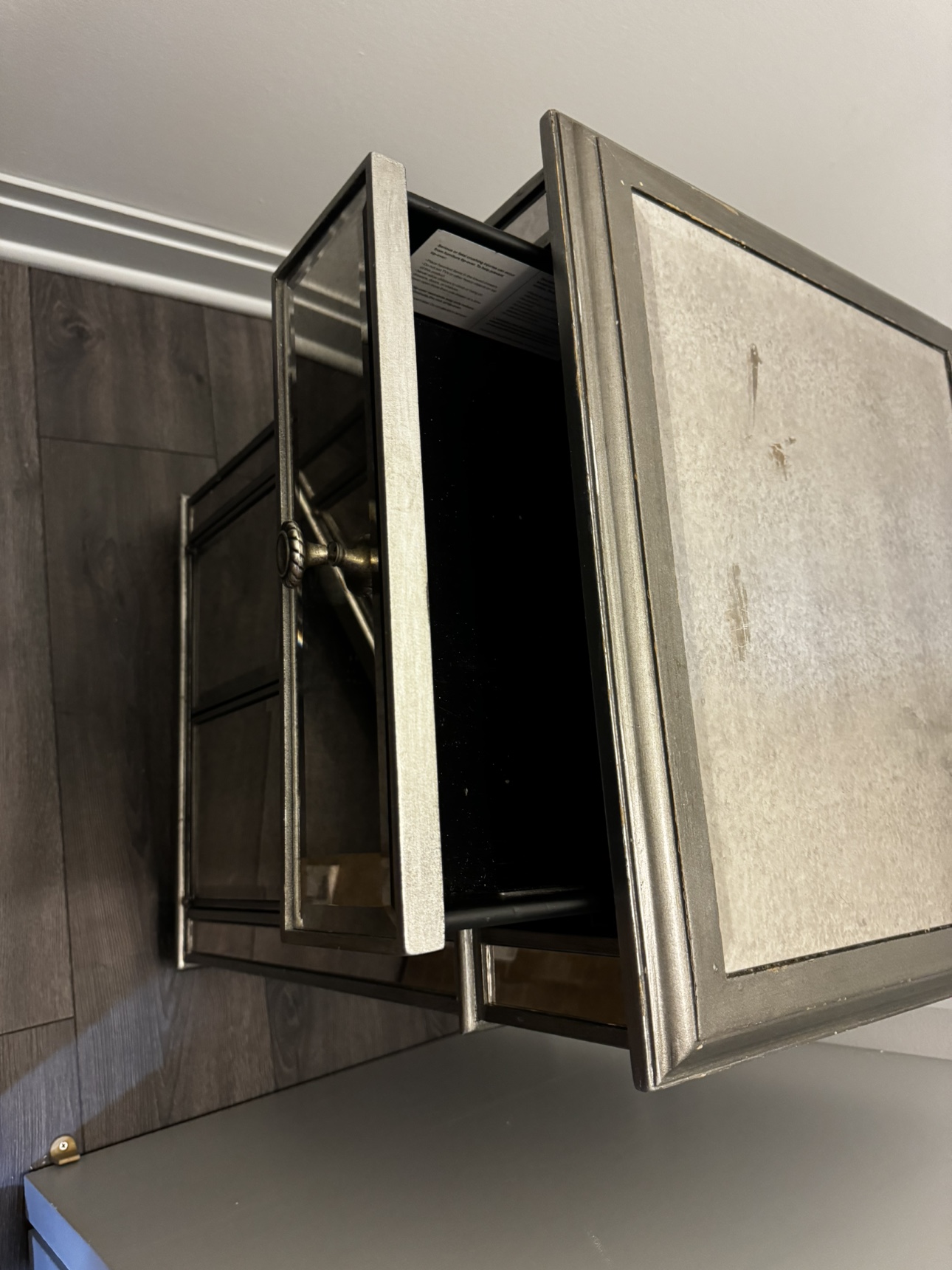 2 Mirrored Bed Tables