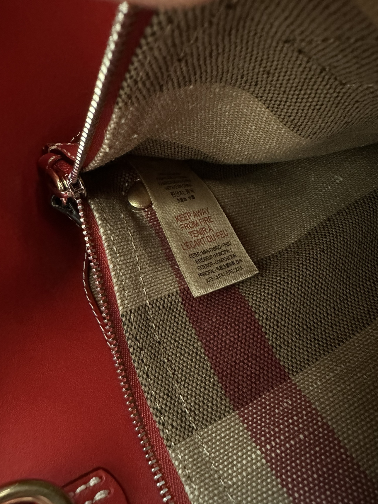 Burberry Red/Tan Check Canvas & Leather Ashby Hobo Bag image indicator(10)