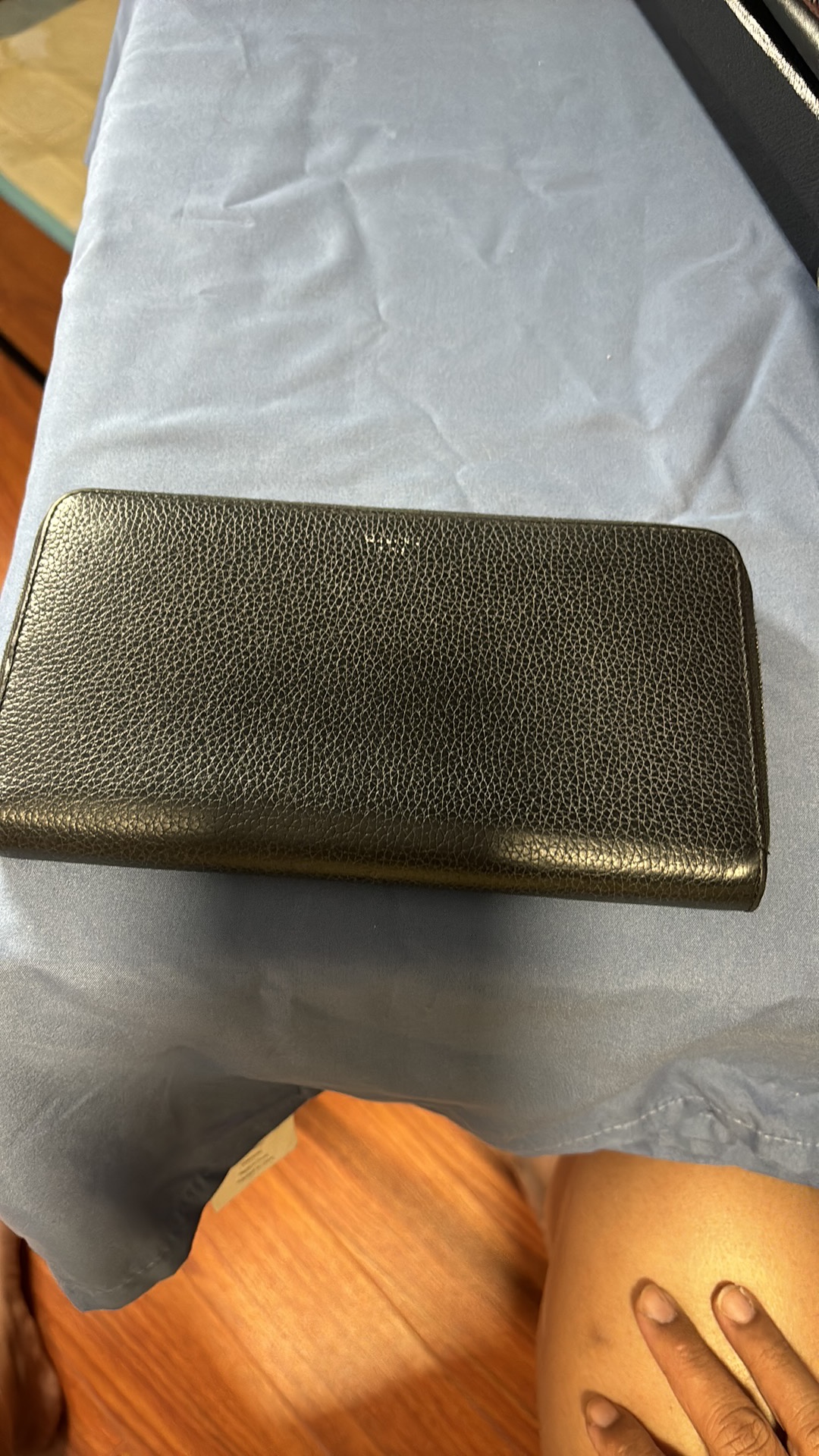 Celine black leather zippy wallet thumbnail