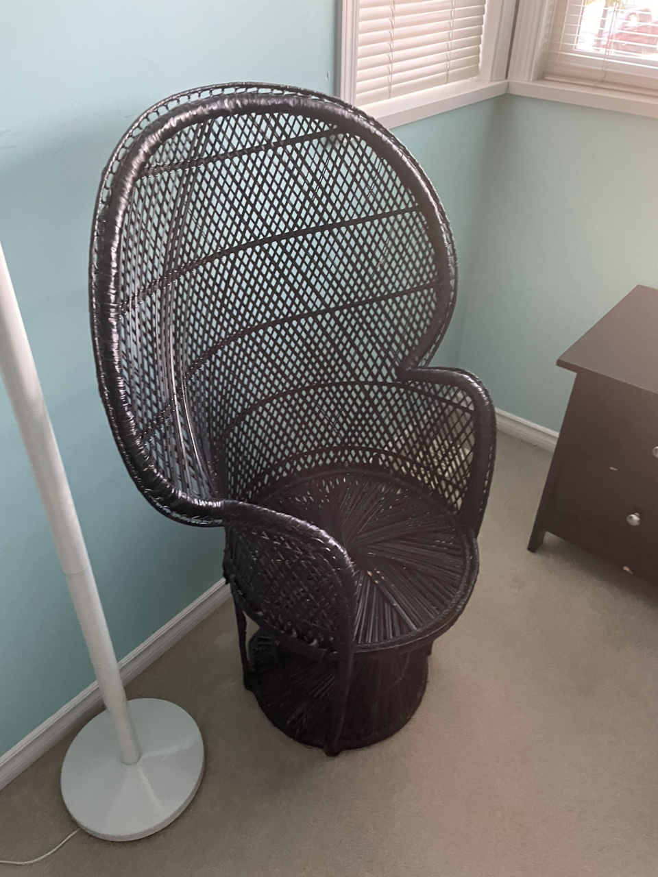 Black Wicker Peacock Chair