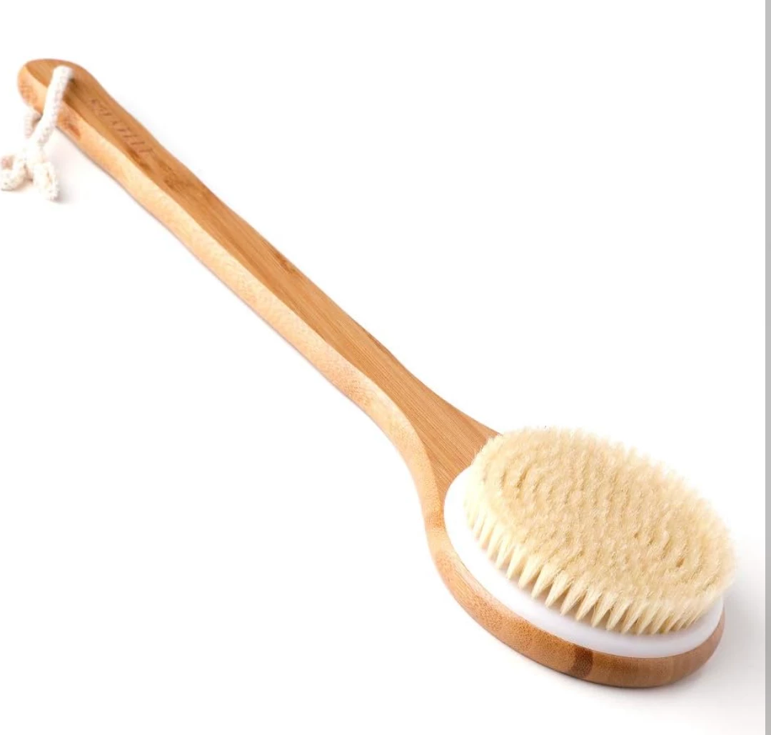 NEW!   Long Handle Bamboo Body Brush image indicator(7)