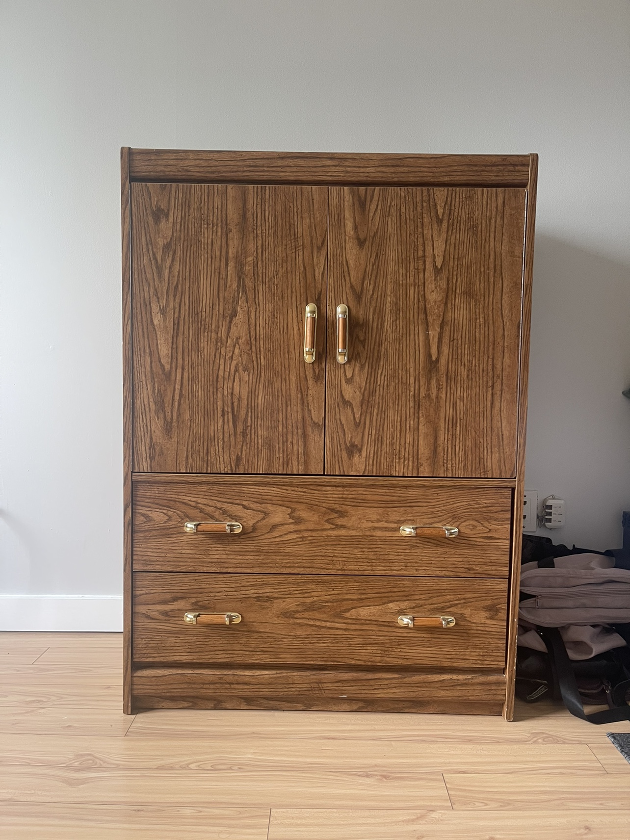 Wood Dresser with Two Drawers