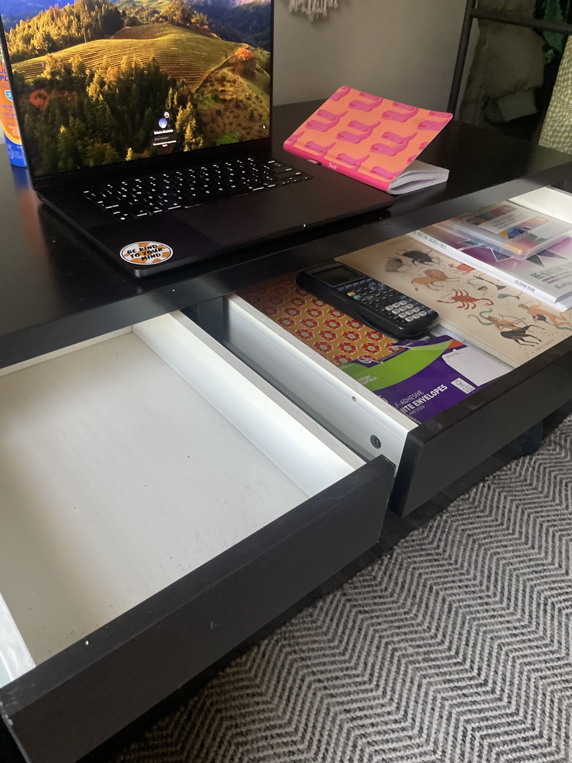 Black Desk with Storage - photo 3