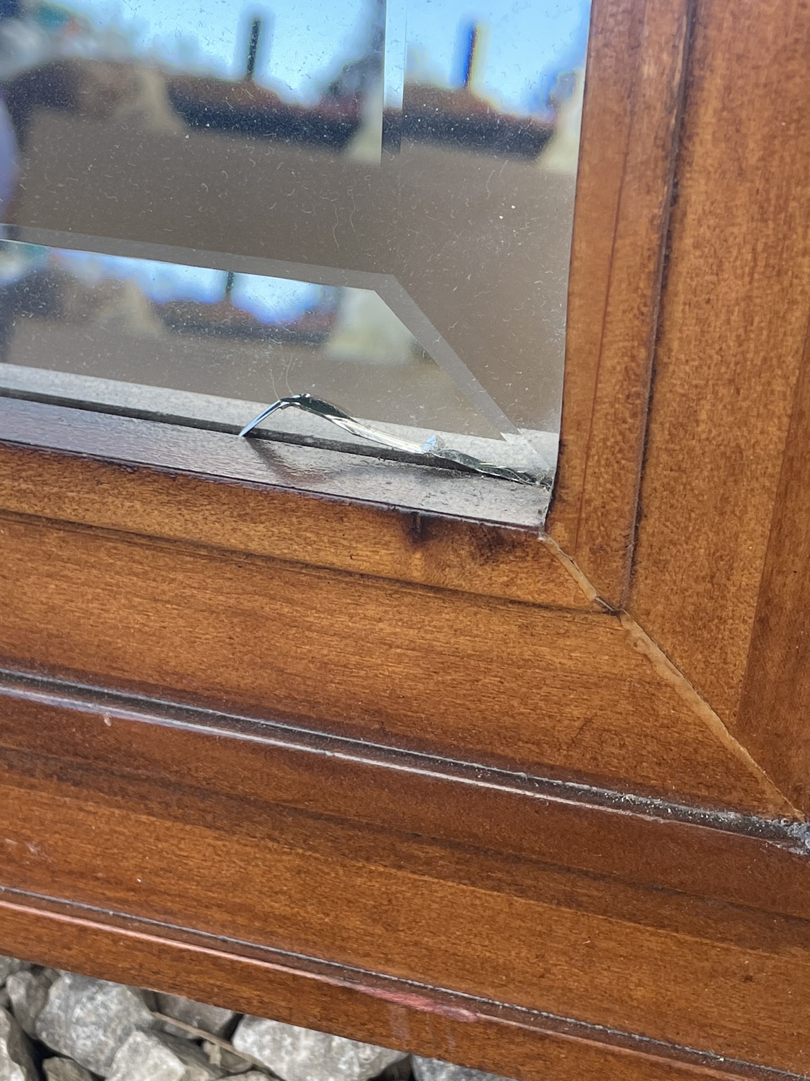 Large mirror- wood frame image indicator(2)