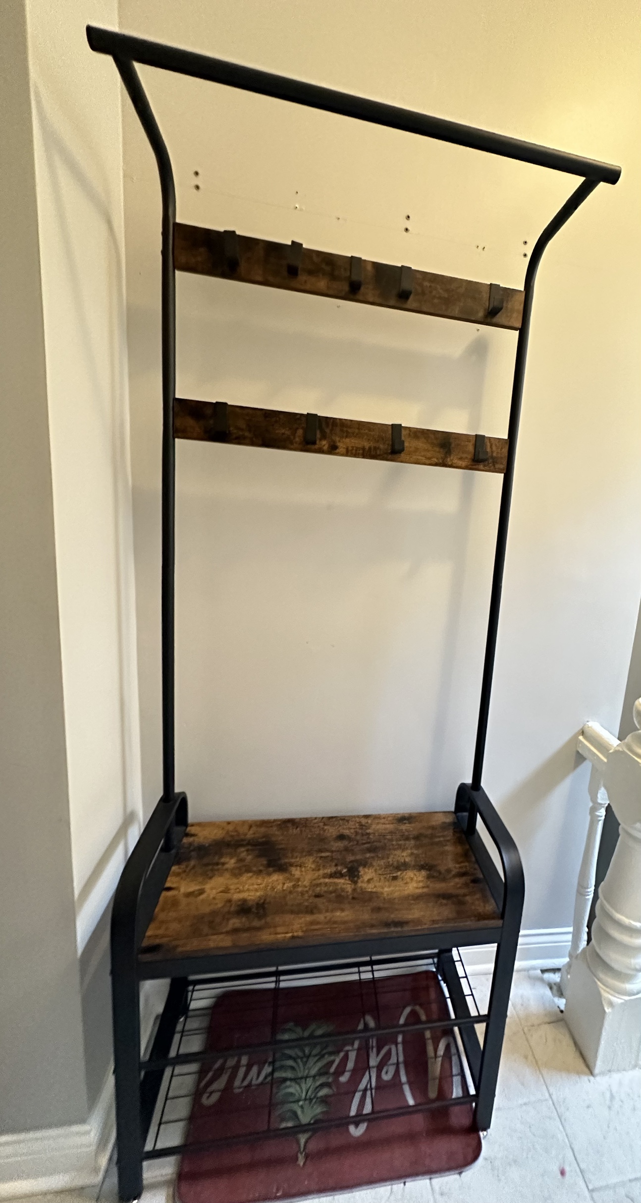 Coat Rack with Bench and Shoe Storage
