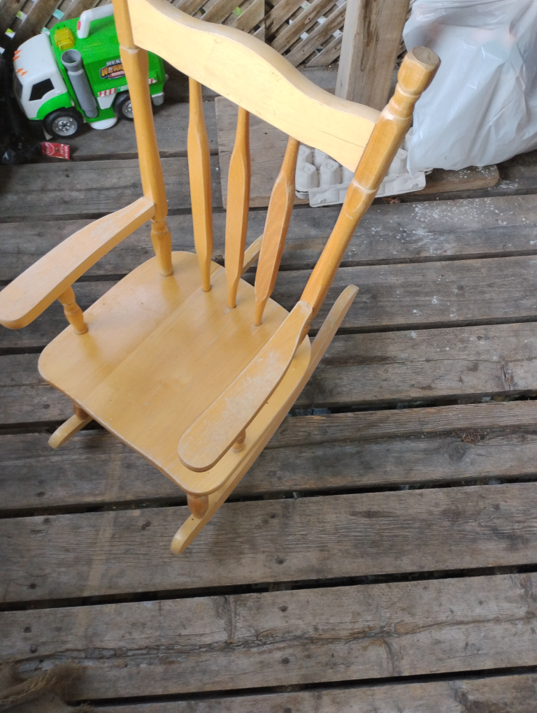 kids wooden rocking chair