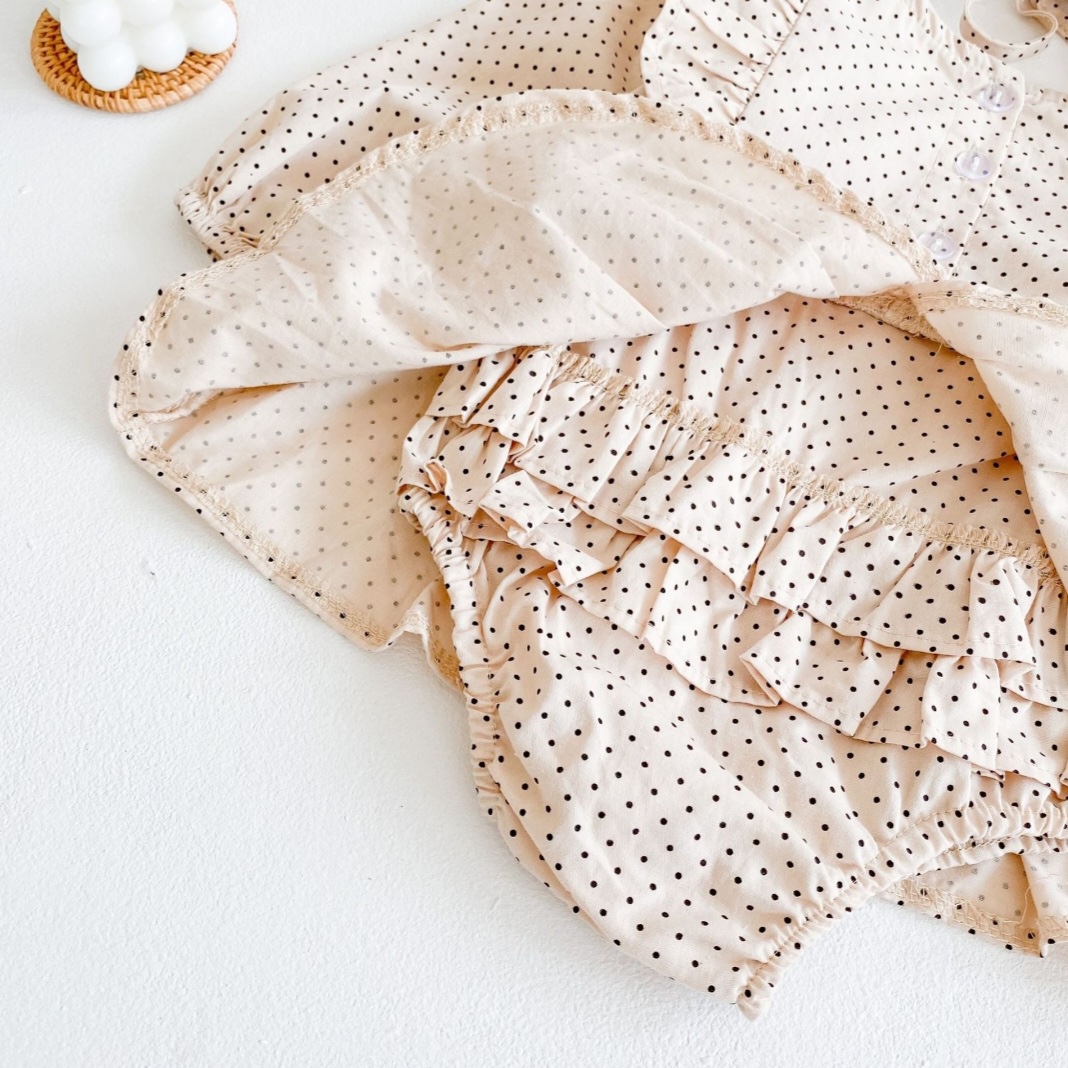 Baby girl skirt romper with bonnet - photo 4