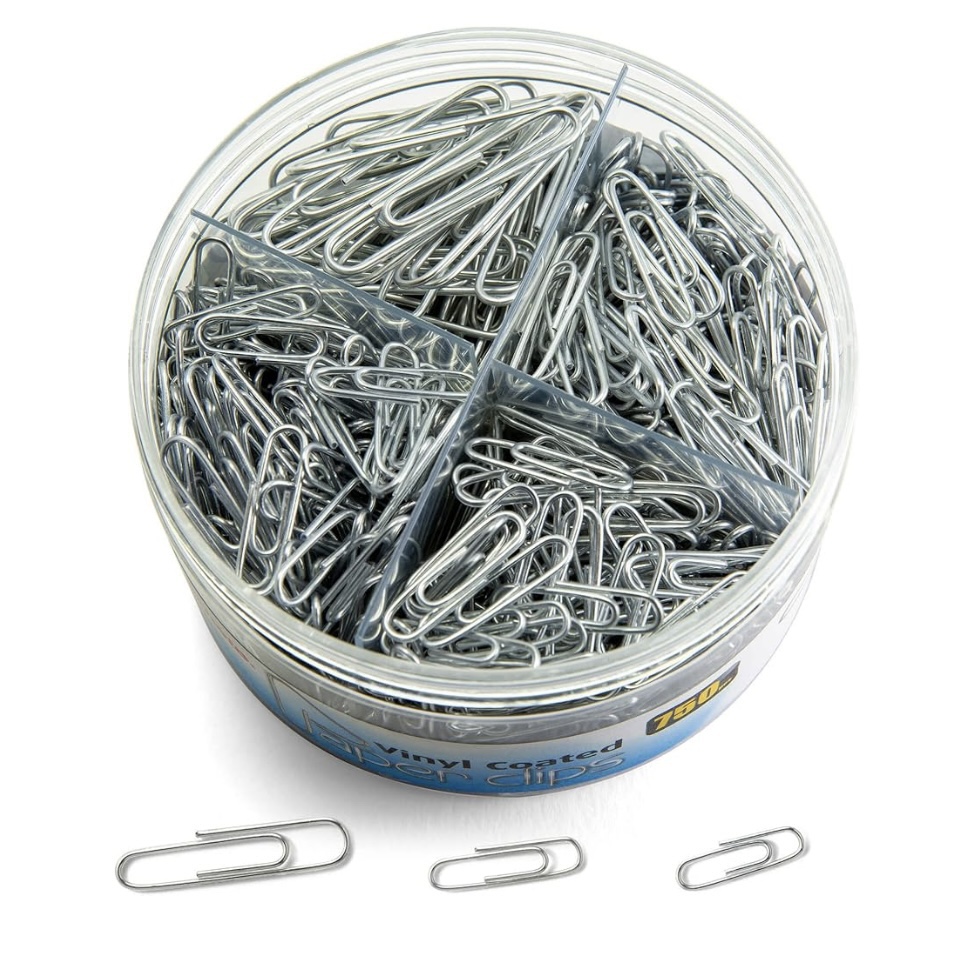 700 paper clips.  Assorted sizes, new