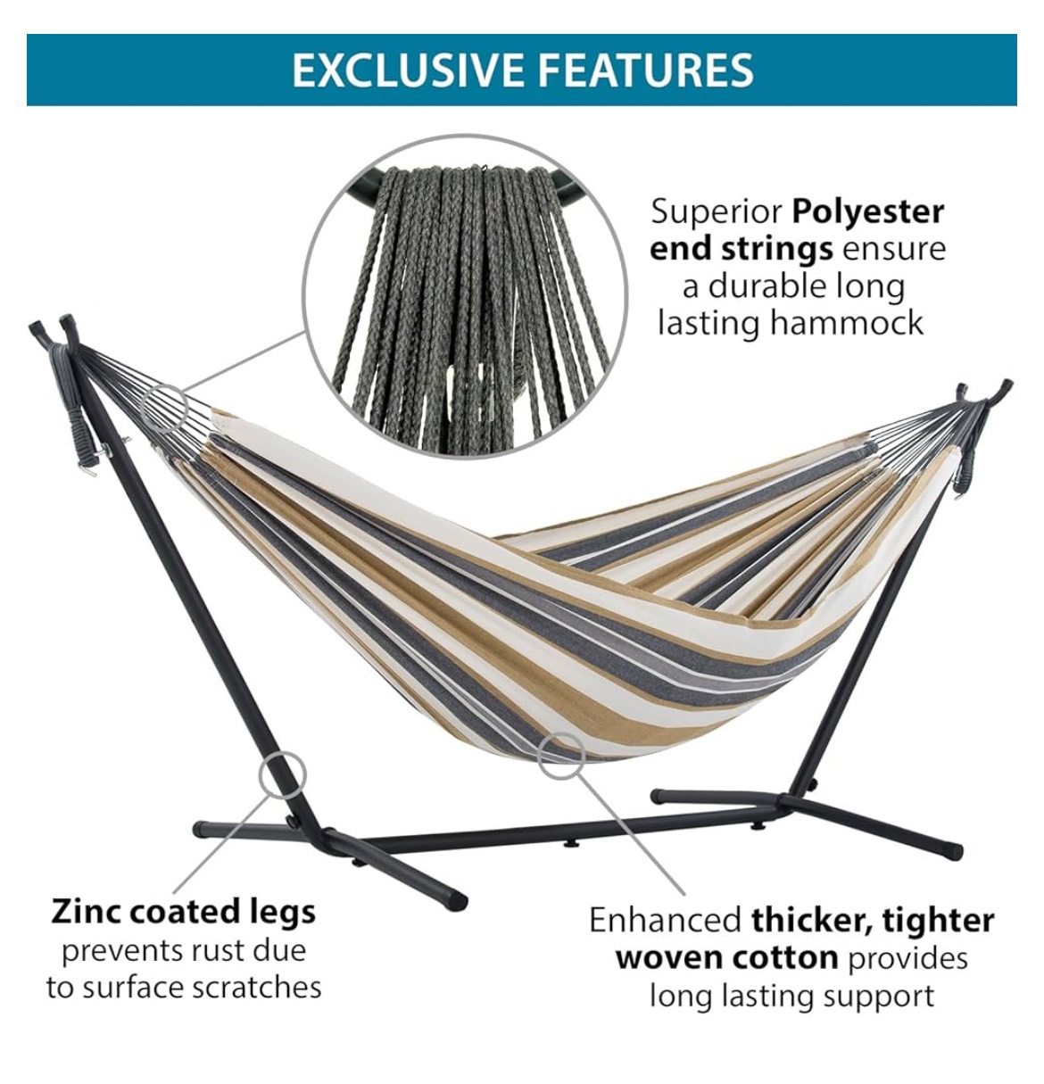 Brand New Vivere Double Hammock image indicator(3)