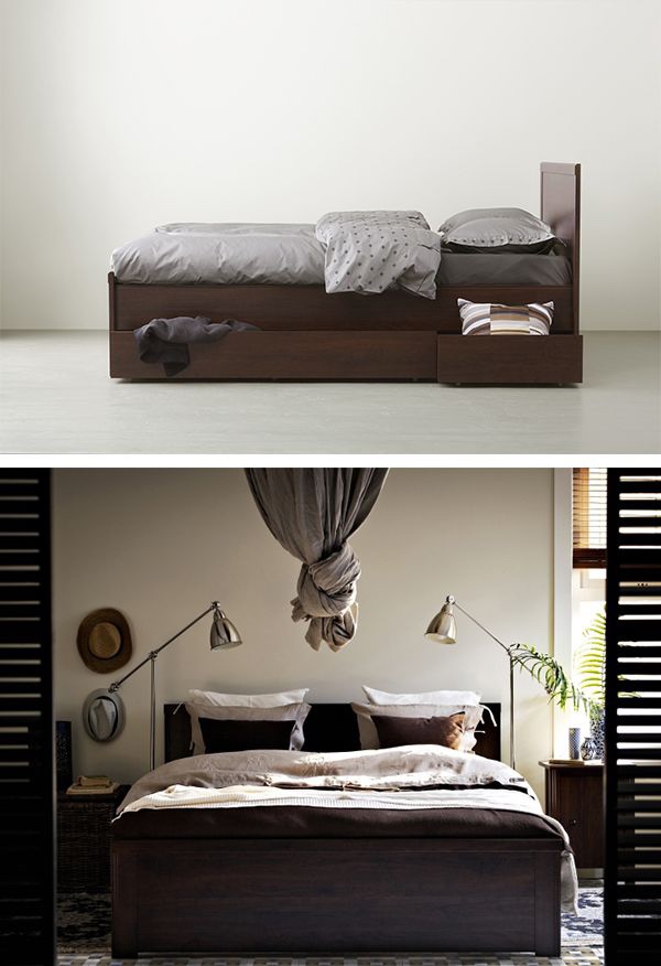 IKEA Brusali Double/Full Bed frame, slats, and storage drawers - photo 4