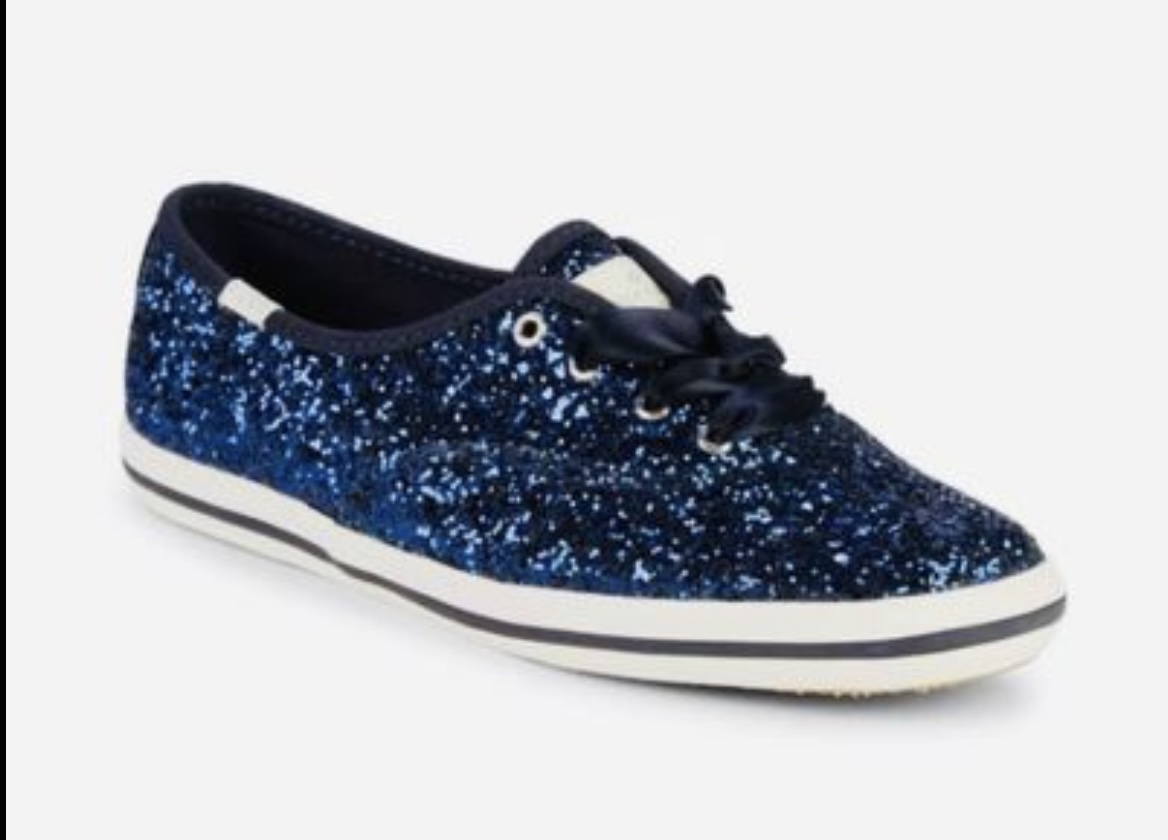 Keds x Kate Spade Glitter Lace Up Sneakers Navy Blue image indicator(4)