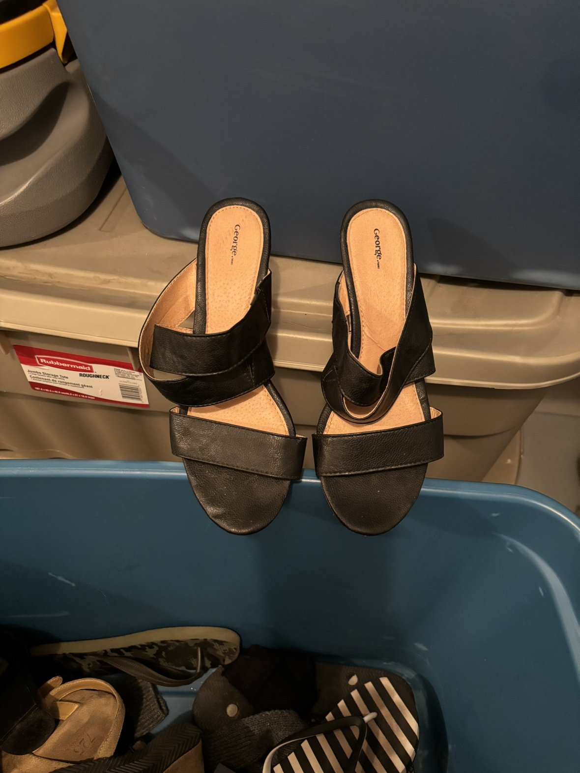 George Women's Black Wedge Sandals - photo 2