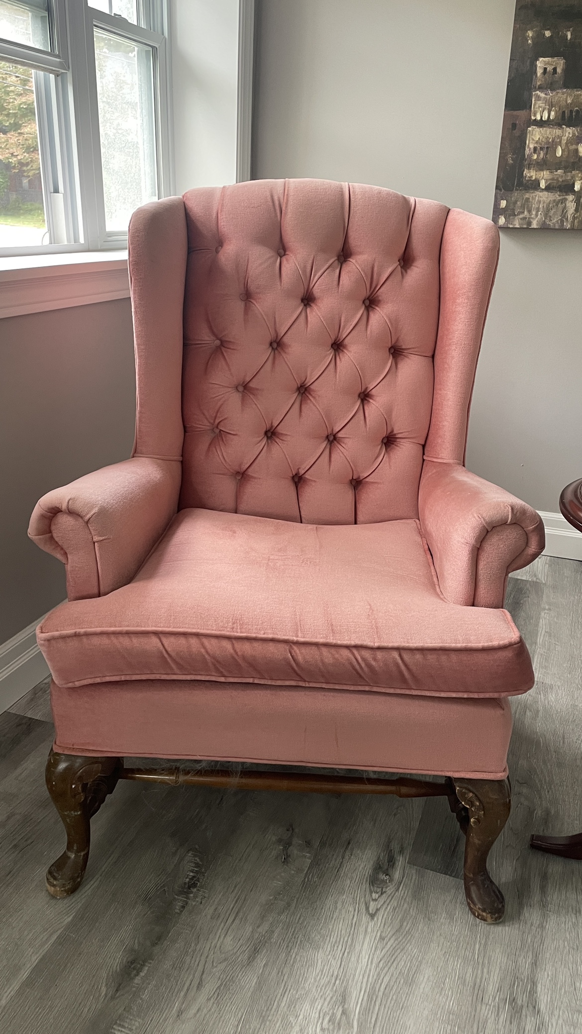 A pink armchair FREE (available Aug 26)