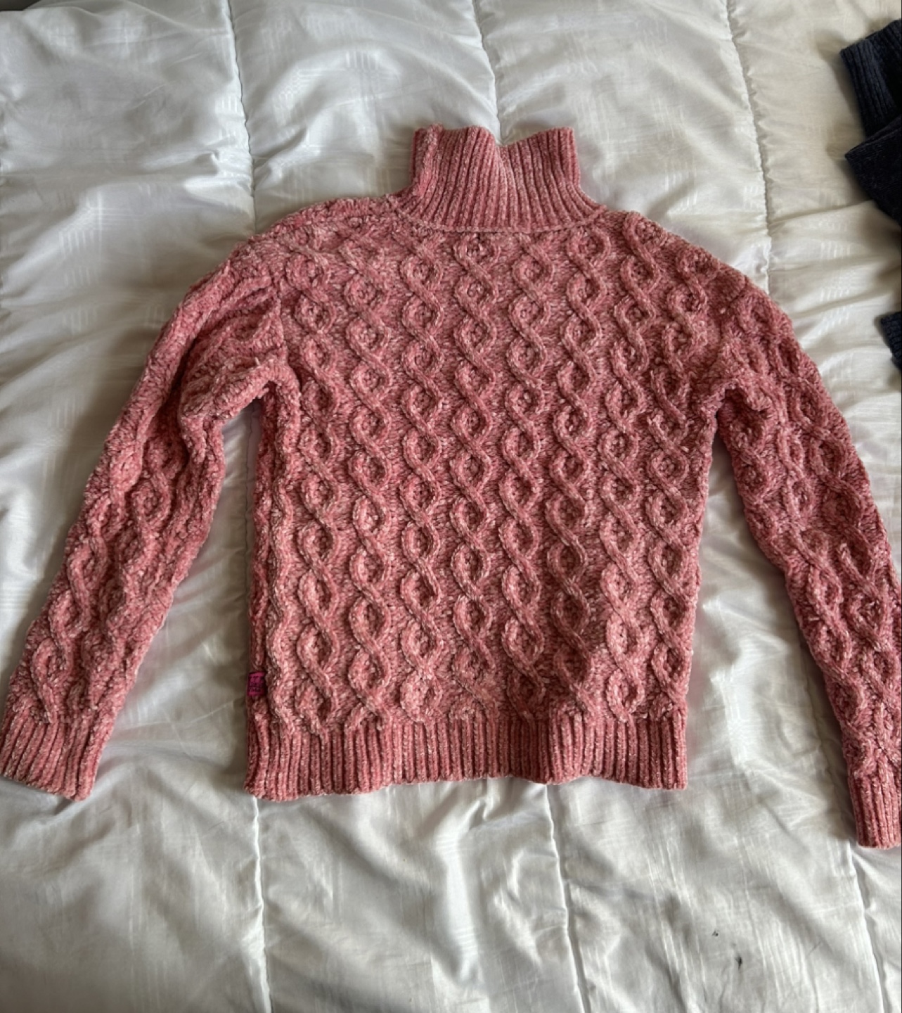 Pink Knit Turtleneck Sweater
