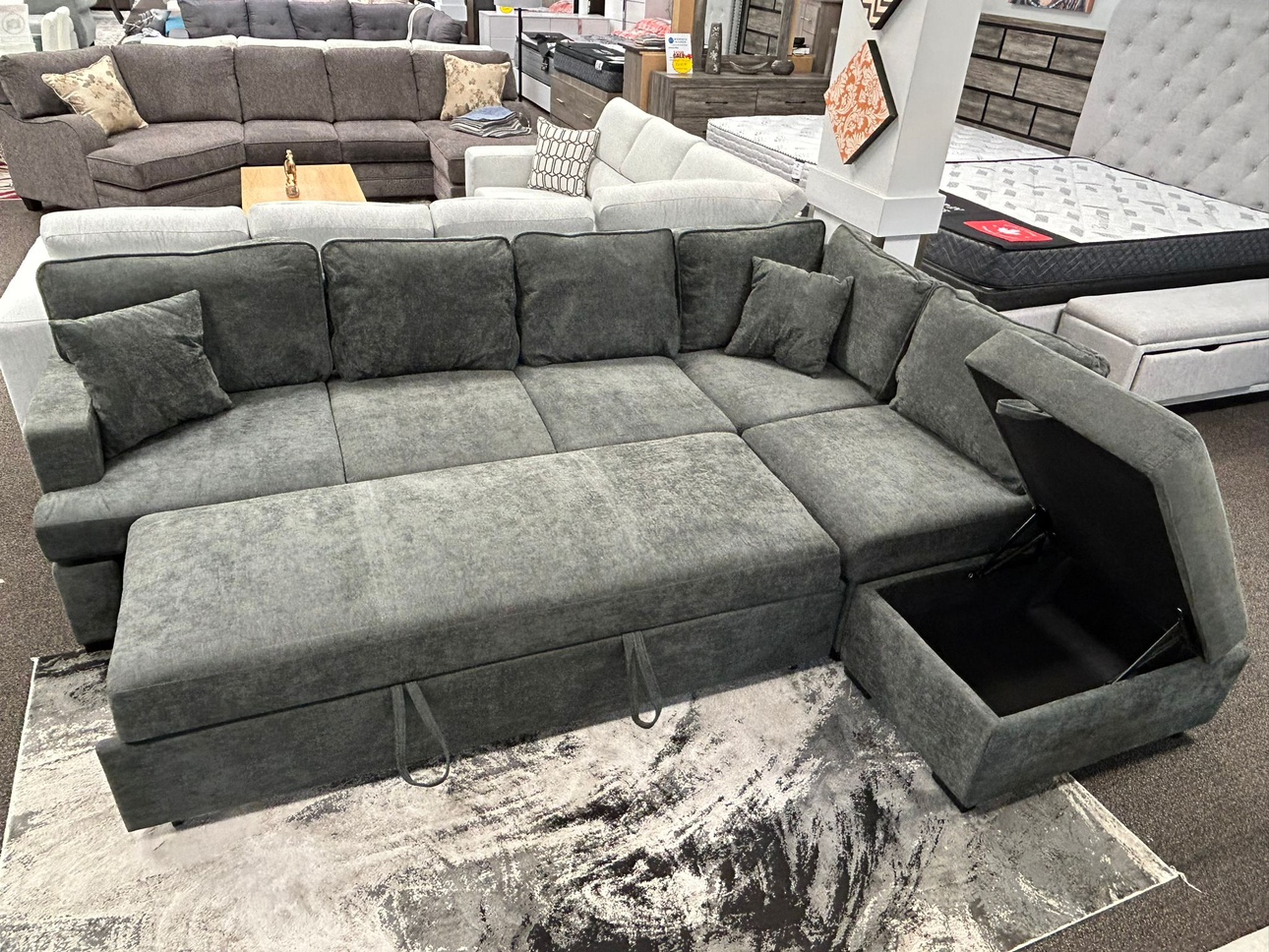 Sectional Sofa Bed with Storage - photo 2