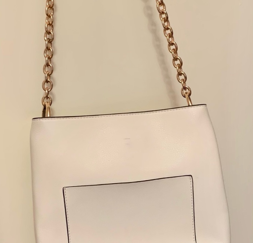 Off White Faux Leather Chain Bag - photo 3