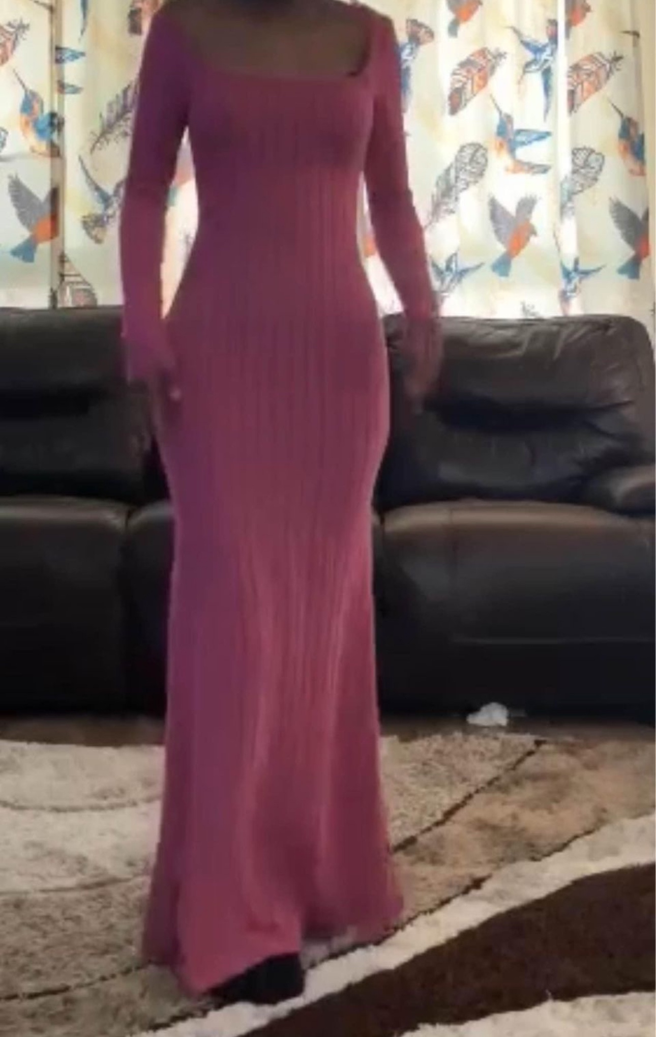 Pink Ribbed Maxi Dress