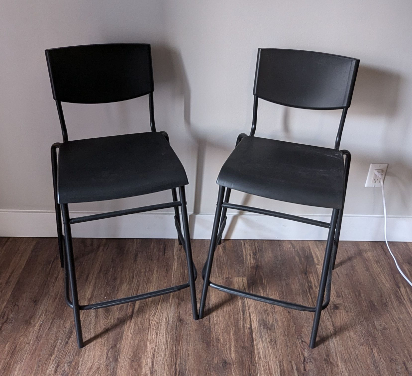 IKEA NORBERG Bar Stools - Black (set of 2)