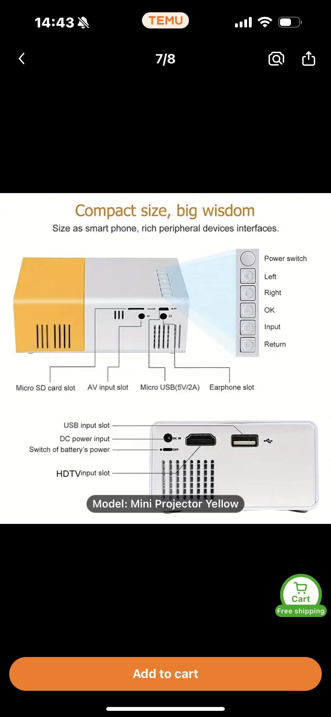 Mini Projector - Yellow image indicator(5)