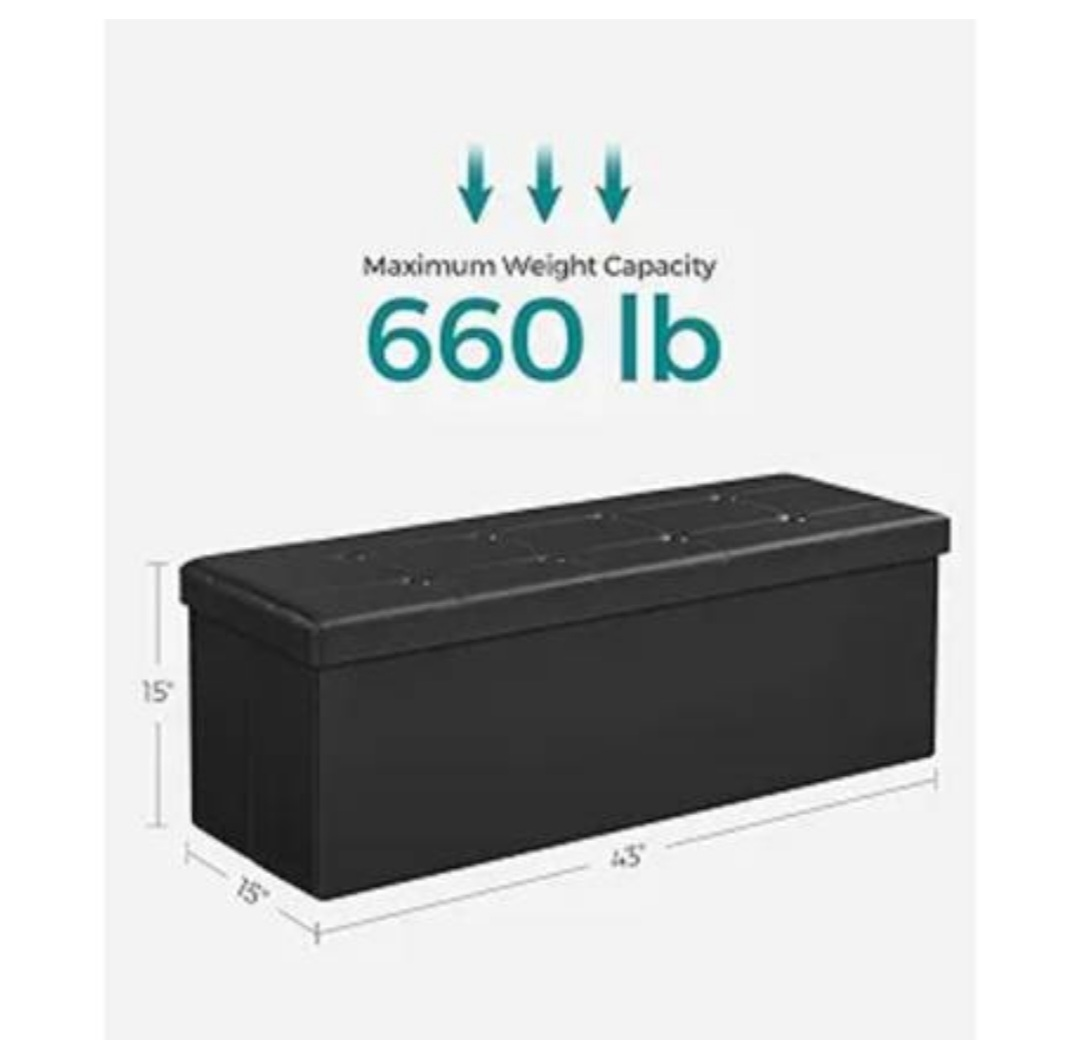 Black Storage Ottoman Foldable Queens 11365 - photo 4