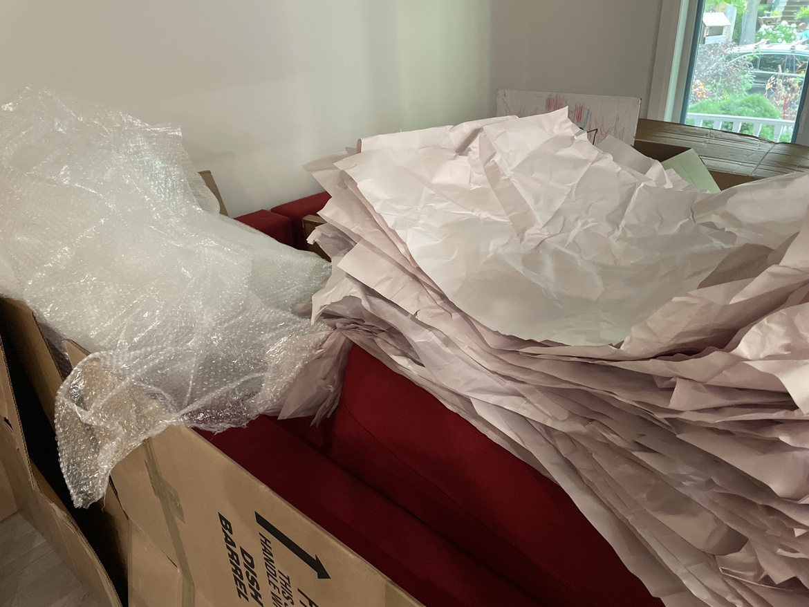 Bubble Wrap and Paper Sheets for Moving