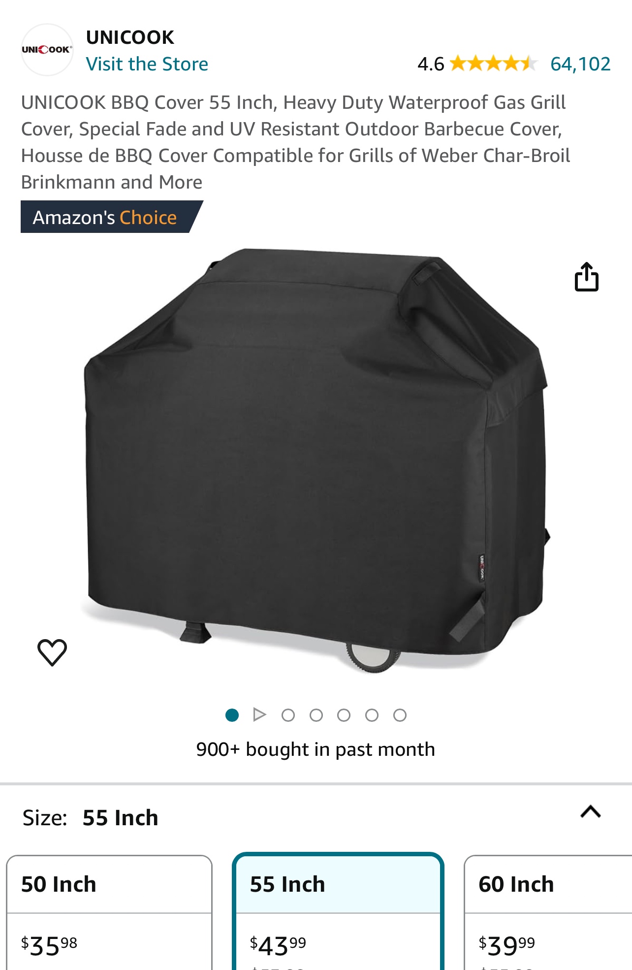 55“ bbq cover