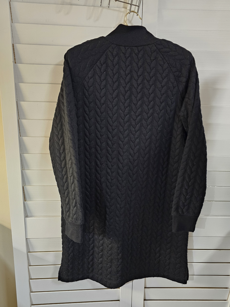 Black tricot stretchy sweater dress image indicator(4)