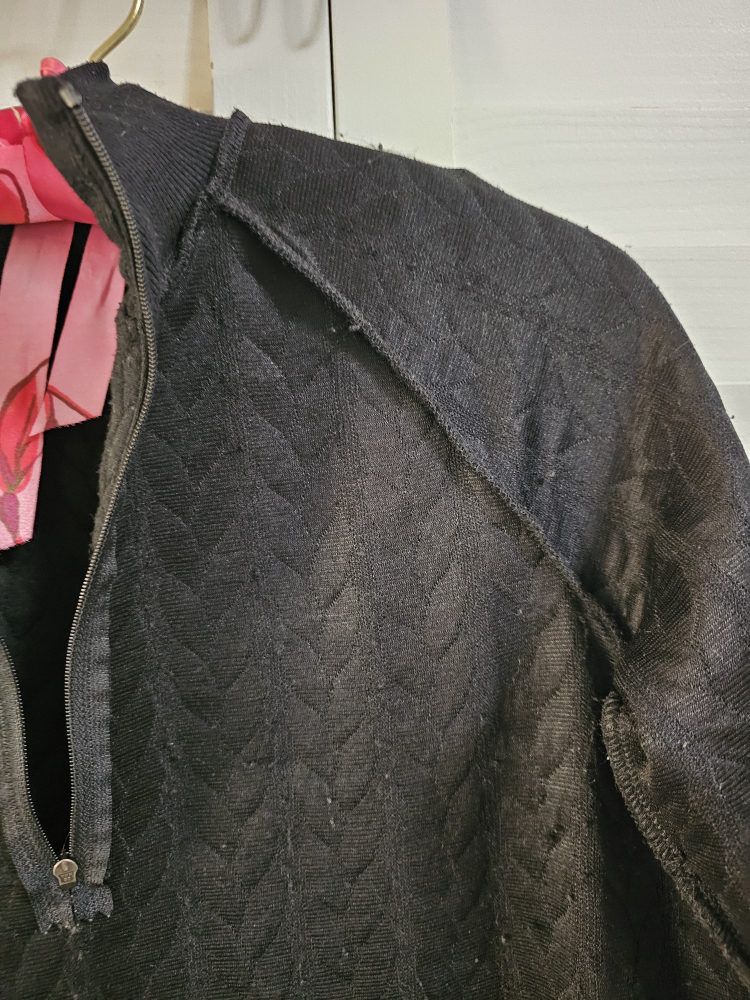 Black tricot stretchy sweater dress image indicator(5)