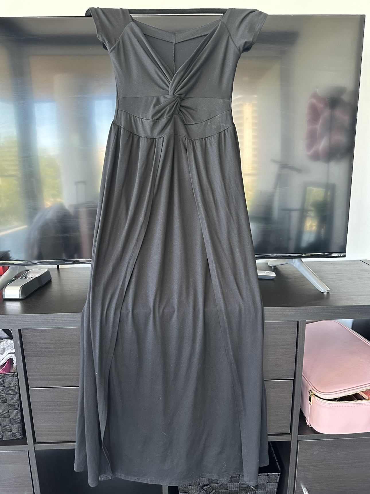 Black Maxi Dress with Front Slit thumbnail