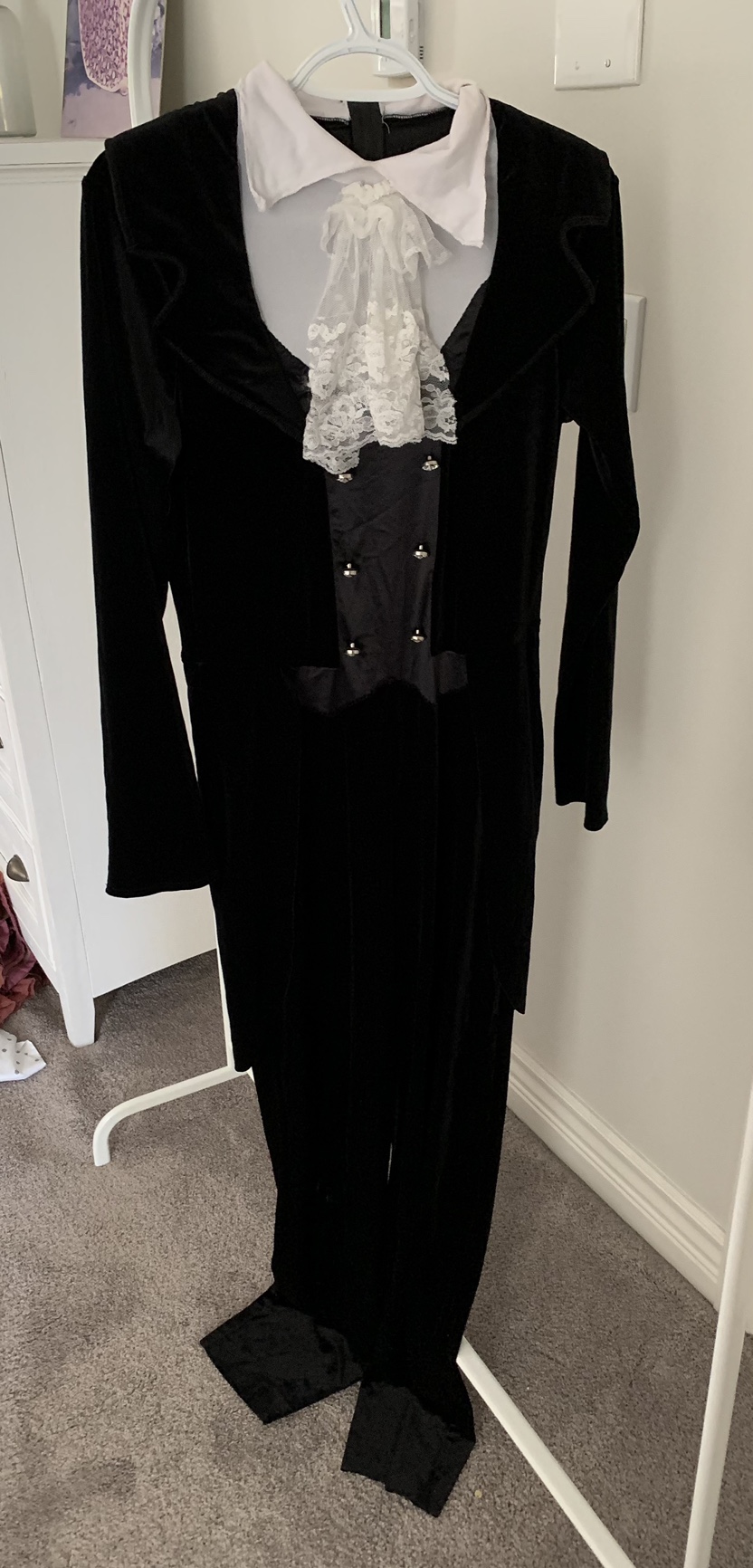 Black Velvet Jumpsuit Halloween Costume