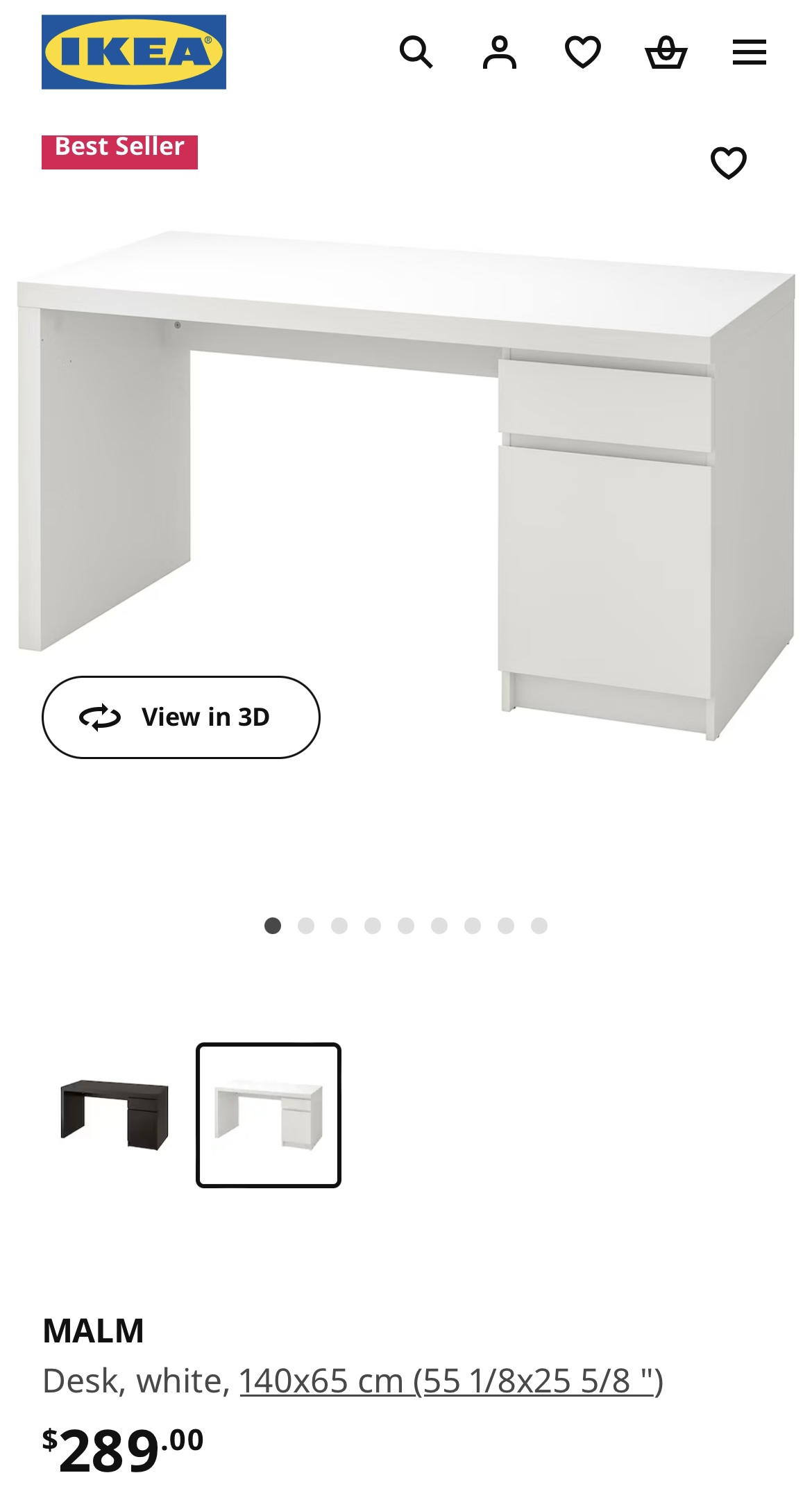IKEA MALM Desk White thumbnail