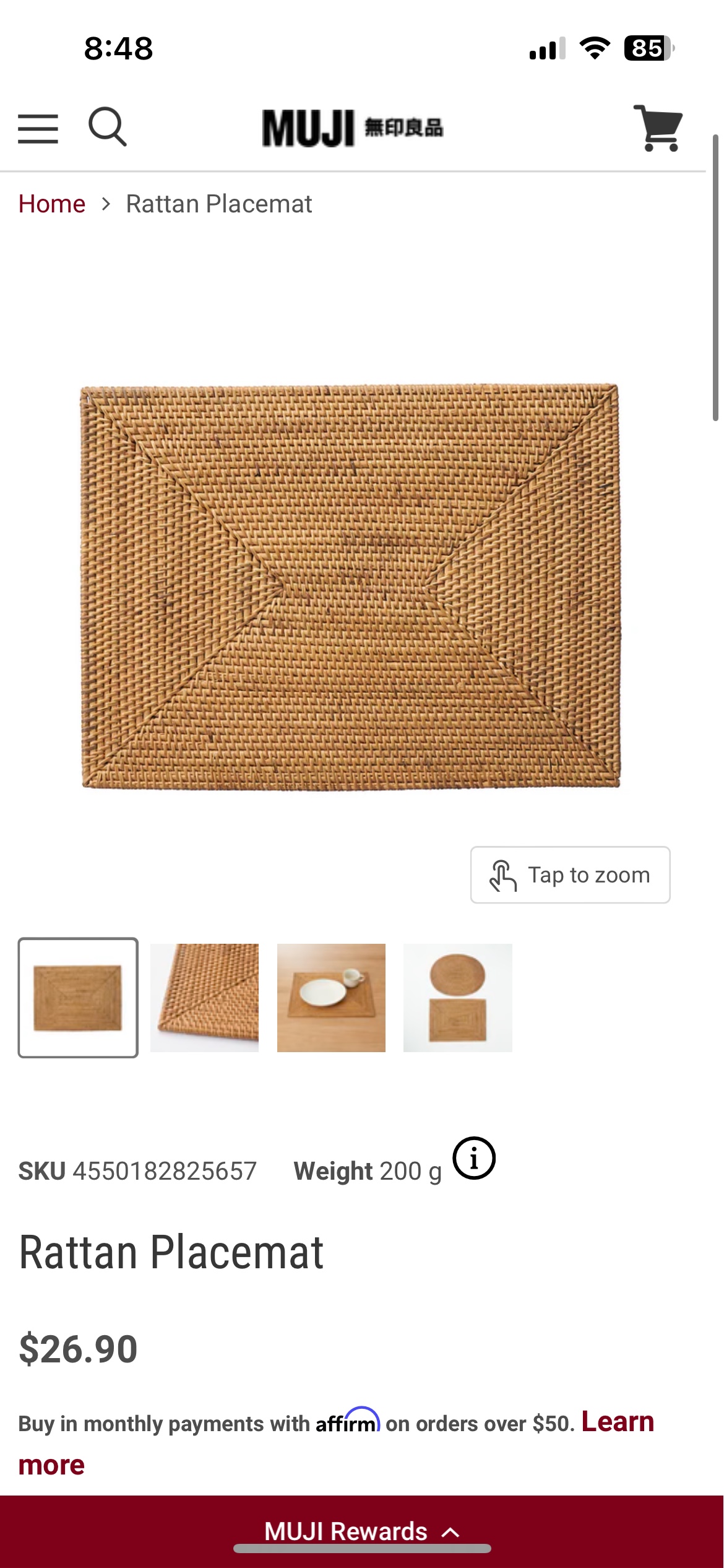 MUJI Rattan Placemats