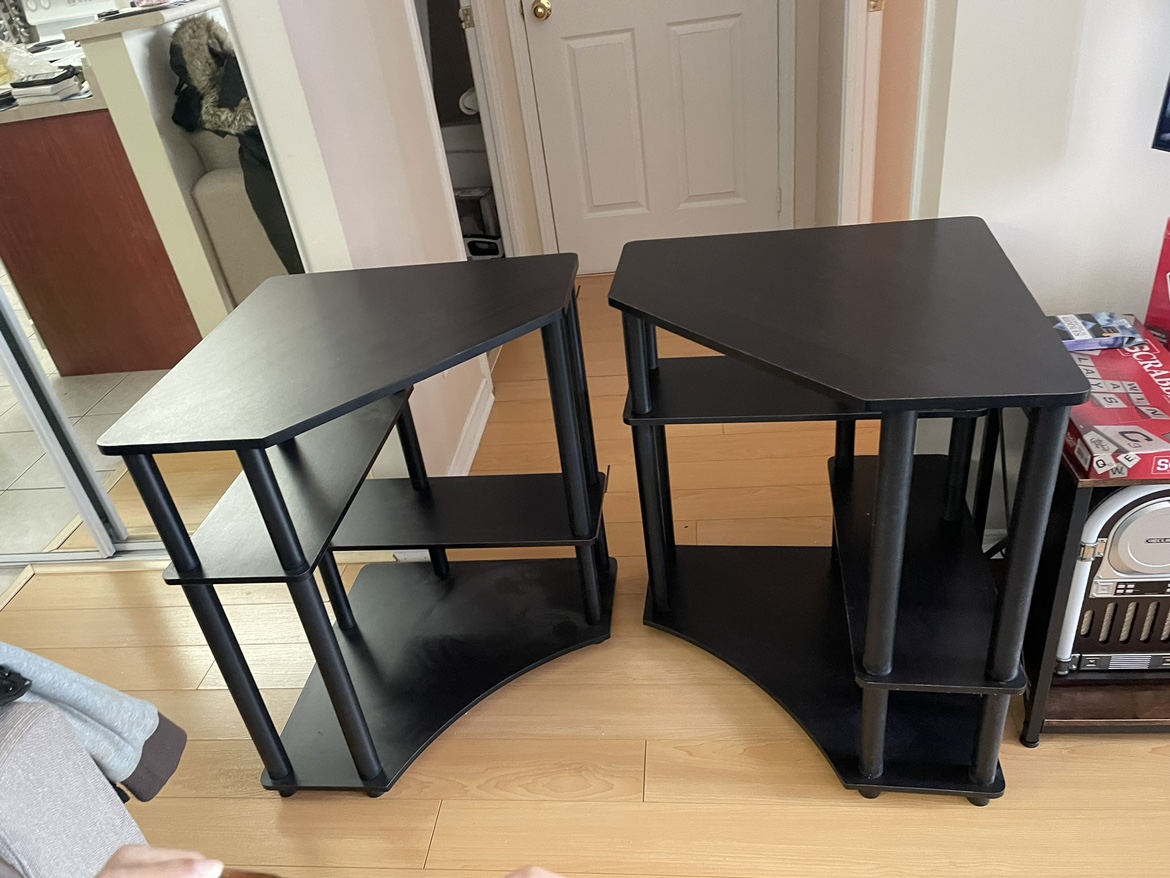 Corner Shelf Unit x 2