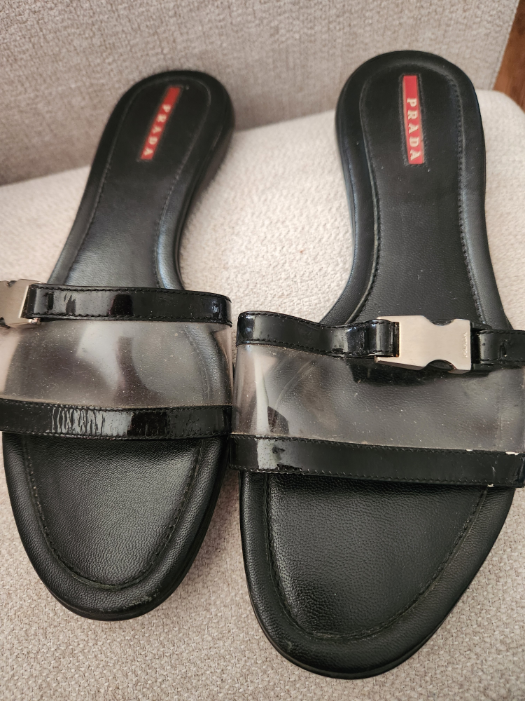 Prada Black Patent Leather Sandals - photo 2