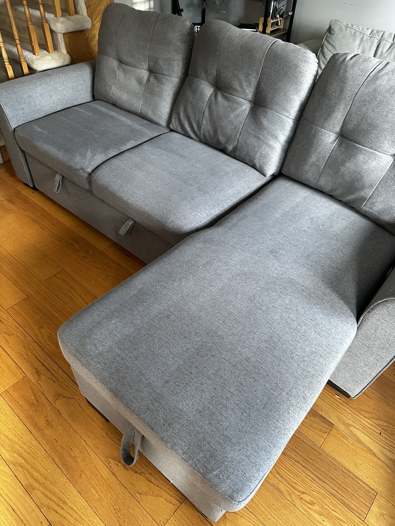 Grey Sleeper Sectional with Storage