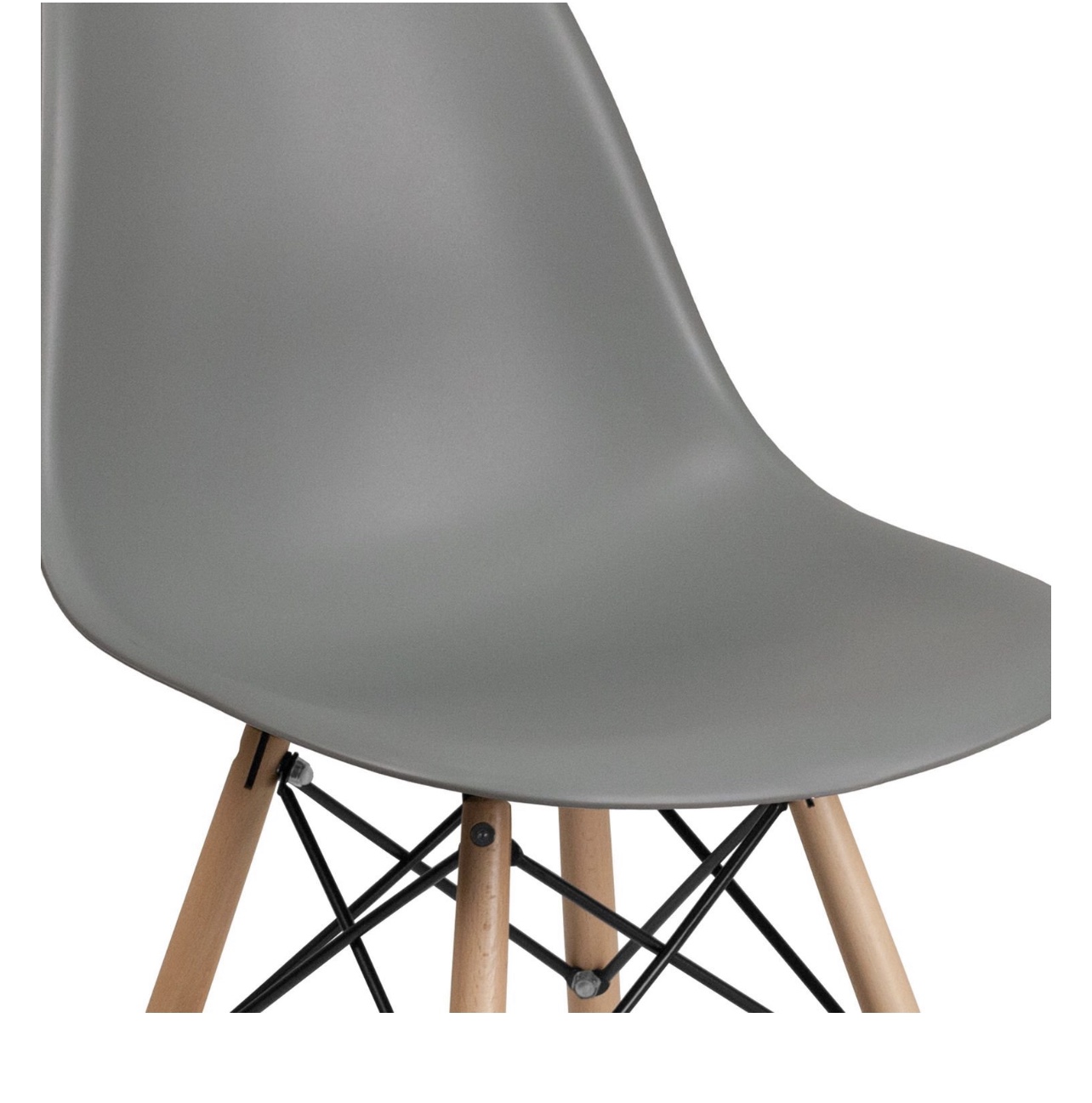 Elon Series Moss Gray Plastic Chair with Wooden Legs 4 chairs - photo 5
