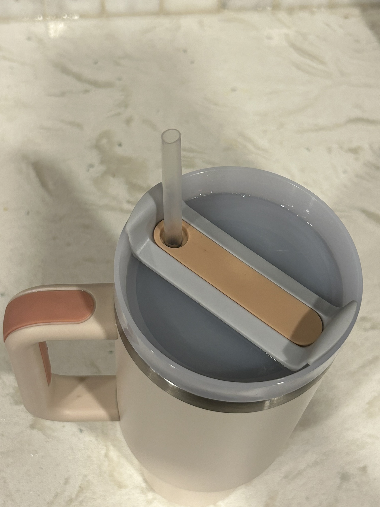 40oz Tumbler with Handle and Straw in light Pink image indicator(4)